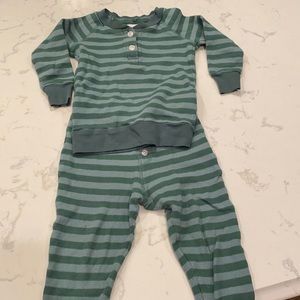 Lake Pajamas toddler size 2 green waffle jammies